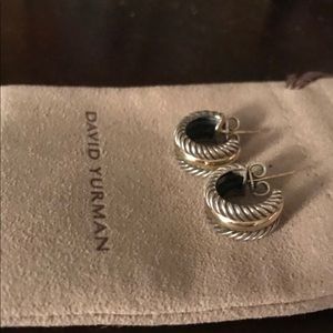 authentic David Yurman small cable hoop earrings